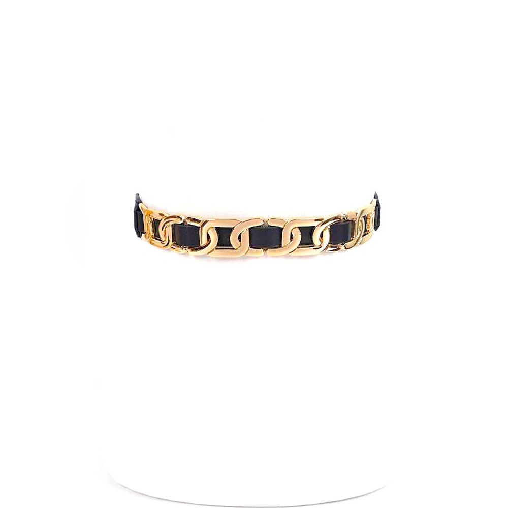 Vegan Leather Metal Skinny Statement Belt